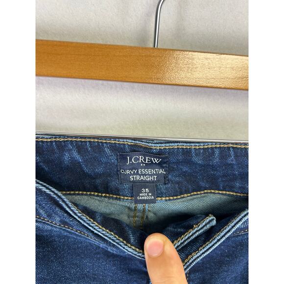 Woman's J. Crew Straight Jeans -‎ Size 35 Dark Wash Everyday Denim - Picture 4 of 9
